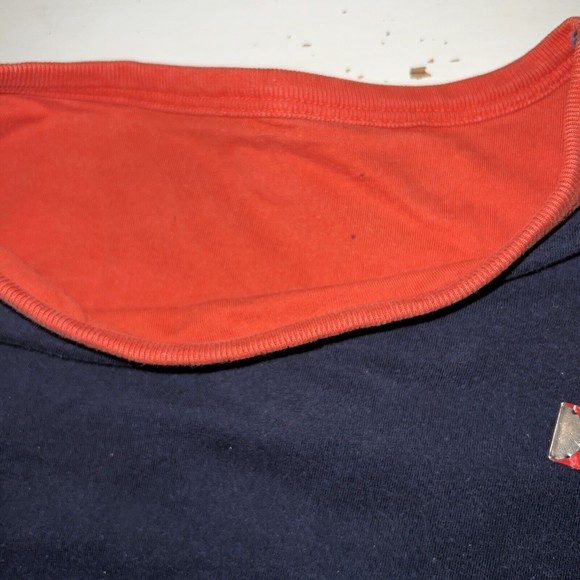 Vtg Chaps Ralph Lauren Reversible Shirt Size L Blue Orange Screen Print Logo 90s - Picture 6 of 15